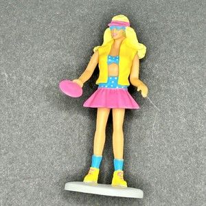Vintage Barbie Bikini Frisbee 3" PVC figure Figurine Cake Topper Applause 1990